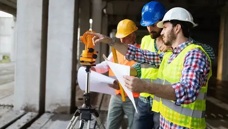  A collection of construction workers wearing helmets. 