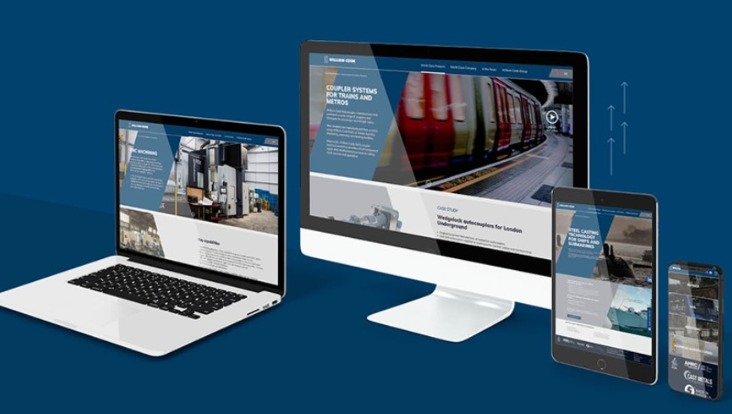 Prototypes of the new William Cook site, across different platforms.